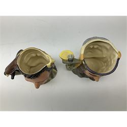 Royal Doulton double-sided character jugs from the Star Crossed Lovers Collection, comprising Napoleon & Josephine D6750, King Arthur & Guinevere D6836, Samson & Delilah D6787 and Antony & Cleopatra D6728