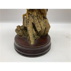 Country Artists figure of a peregrine falcon ' Lord of the Skies ' by David Ivey, limited edition, H44cm, together with two Sherratt and Simpson figures, both of peregrine falcons perched on branches. 