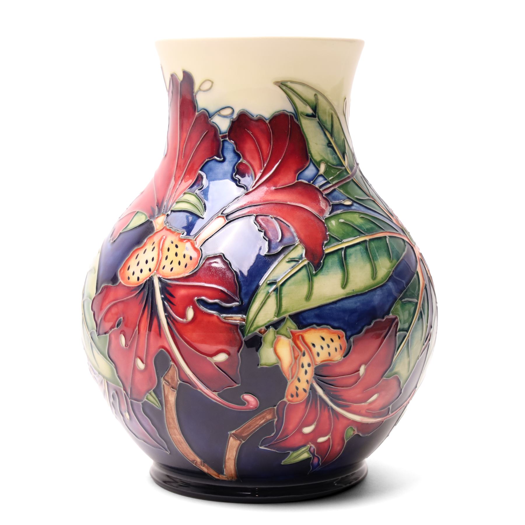 Moorcroft Simeon pattern vase, of baluster form, designed by Phillip Gibson, impressed and painted marks to base, H24cm 