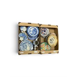 Collection of 19th Century ceramics, including blue and white transfer print ceramics, Mas...