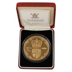 The Royal Mint Jersey 2003 '50th Anniversary of the Coronation' silver proof five ounce te...