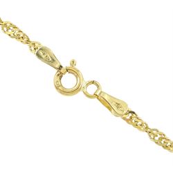 9ct gold stone set rag doll pendant necklace, hallmarked