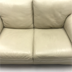  Violino two seat sofa upholstered in cream leather, W180cm  