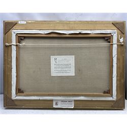 Reginald Llewellyn Harvey (British 1888-1973): 'Arriving at the Meet', oil on canvas signed, titled on label verso 49cm x 74cm 