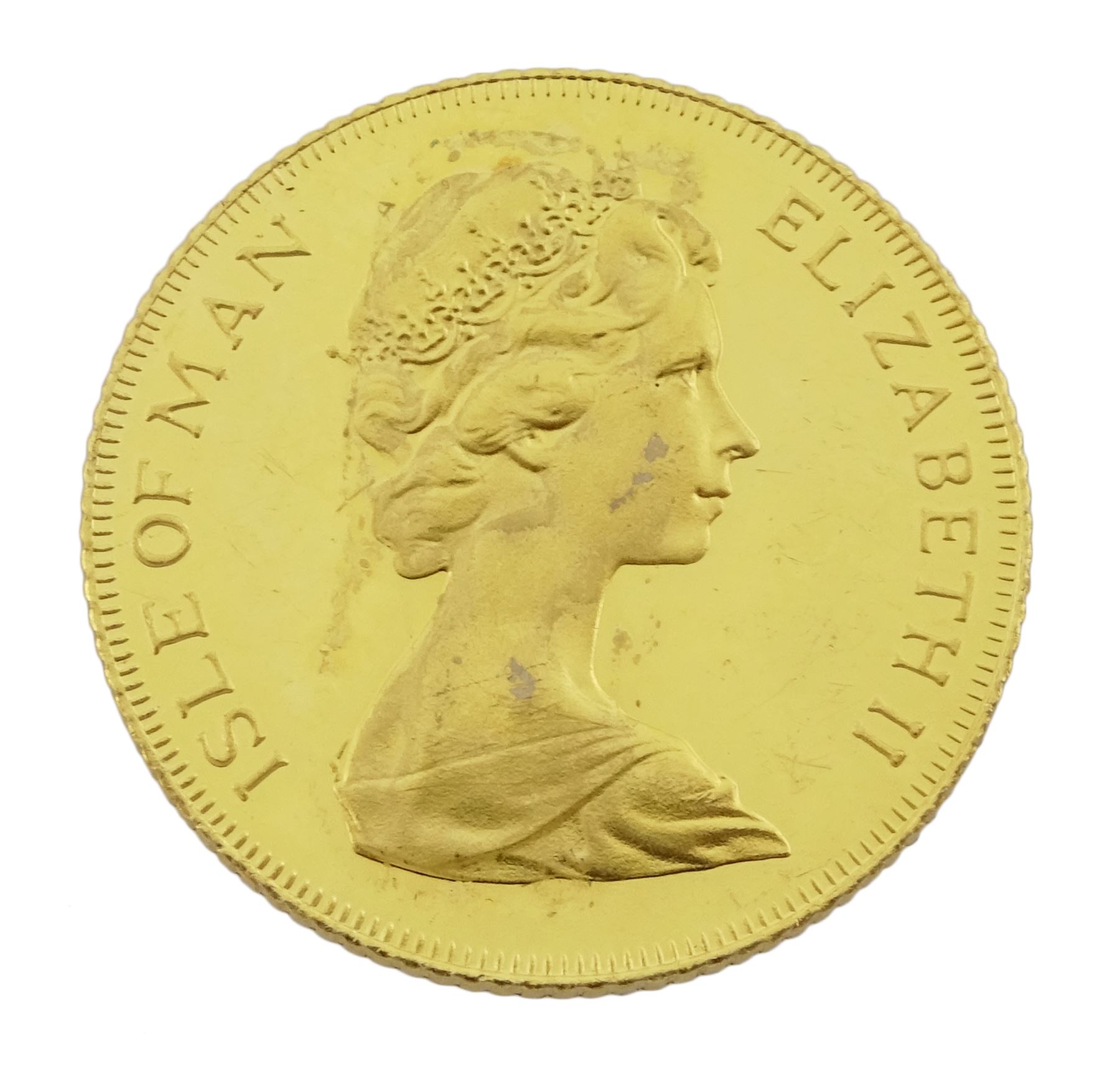 Queen Elizabeth II Isle of Man 1977 gold half sovereign coin