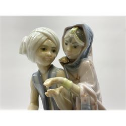 Lladro figure, Hindu Children, modelled as two children upon an elephant, no 5253, year issued 1986, H23.5cm