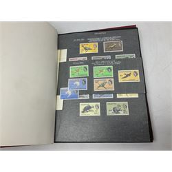 Stamps including Ilse of Man, Guernsey, Jersey and Great British first day covers, some with special postmarks, various air mail items etc, housed in fifteen albums / folders, in one box