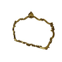 Gilt framed wall mirror, decorated with anthemion pediment and scrolled foliage 