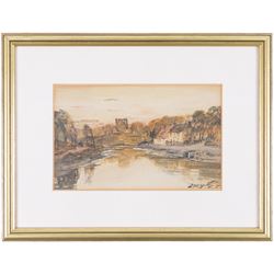 Thomas Swift Hutton (British 1860-1935): 'Whitby Town from Spion Kop' and Castle View, two watercolours one signed, the other titled and attributed verso 26cm x 36cm (2)