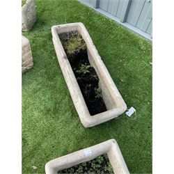 Rectangular and square cast stone planters (7) - THIS LOT IS TO BE COLLECTED BY APPOINTMENT FROM DUGGLEBY STORAGE, GREAT HILL, EASTFIELD, SCARBOROUGH, YO11 3TX