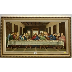 J Ibbotson after Leonardo da Vinci: 'The Last Supper', oil on canvas  signed 40cm x 80cm