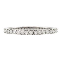 18ct white gold round brilliant cut diamond half eternity ring, hallmarked, total diamond weight approx 1.50 carat