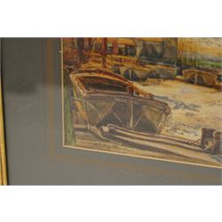 Robert William Arthur Rouse (1867-1951) Harbour Scene, watercolour signed 22cm x 38cm