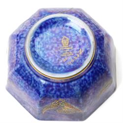 Wedgwood Fairyland lustre bowls, designed by Daisy Makeig-Jones, featuring the Hummingbird and Butterfly patterns, each with gilt stamp and painted pattern numbers Z4832 and Z5294, D10cm and D8.5cm (2)
Notes: please see condition report.