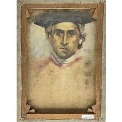 Arthur Paine Garratt (British 1873-1955): Bust Portrait Study, oil on canvas signed and dated Gaslight Studio April 1898, further portrait verso 56cm x 41cm (unframed)