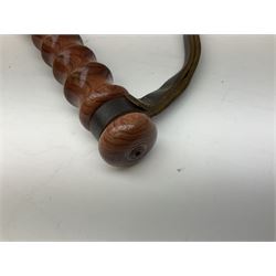 Three police turned hardwood truncheons comprising two patrol truncheons and WPC short truncheon (3)