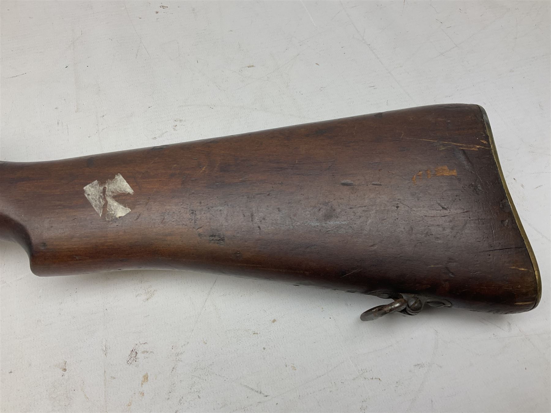 WW1 Lee Enfield SMLE bolt-action rifle, dated 1918, with single barrel band and bayonet fitting L113cm FIREARMS CERTIFICATE REQUIRED OR RFD