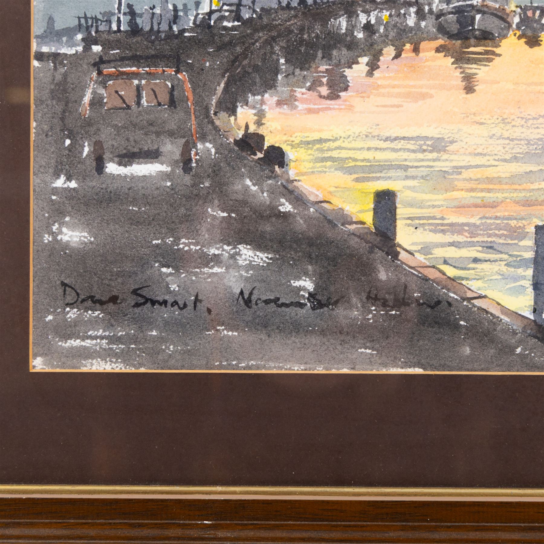 Dave Smart (British 20th Century): 'Sunset Harbour' and 'November Harbour', two watercolours signed and titled max 27cm x 36cm (2)