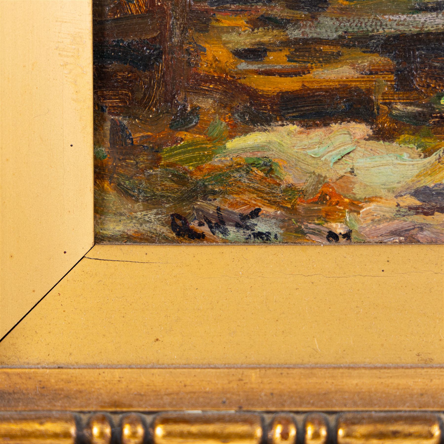 Augustus William Enness (British 1876-1948): Henrietta Street and Whitby East Cliff, oil on canvas signed with initials and dated '07, 24cm x 34cm