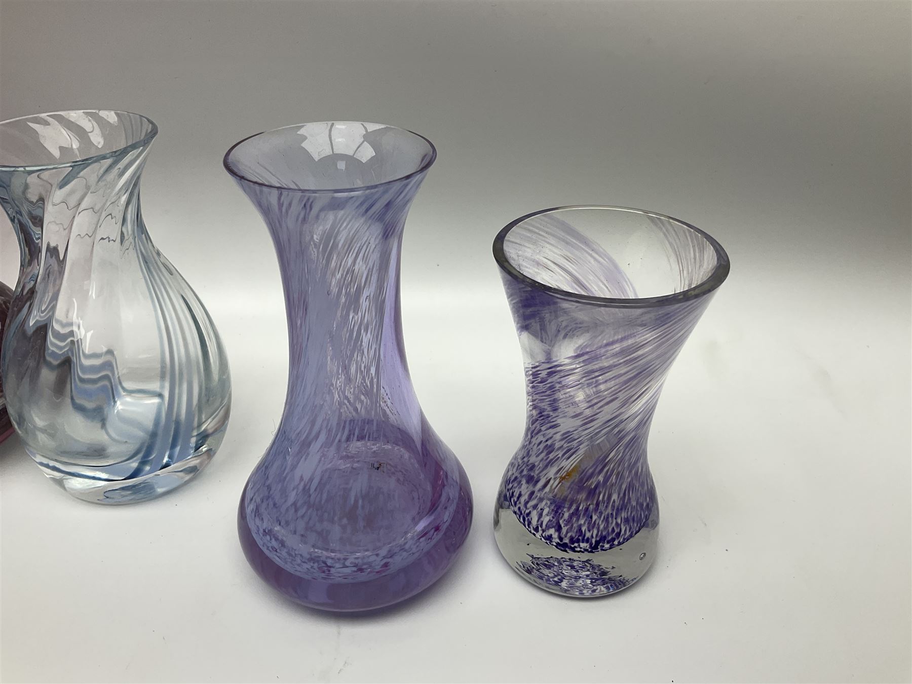 Collection of Caithness glass vases and dishes, to include mottled and swirl designs,  largest 20cm (23)