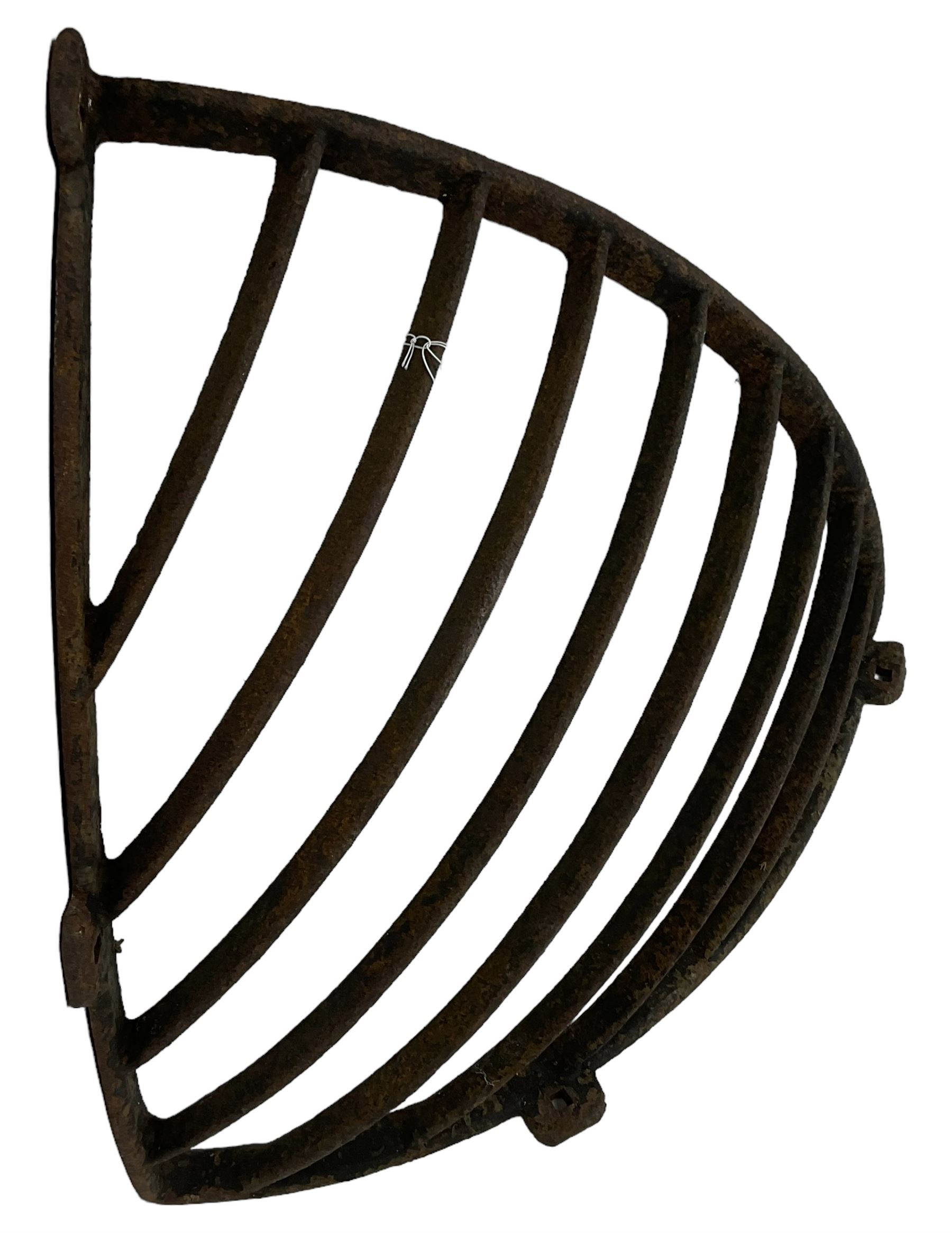 19th century wrought metal corner hay basket 