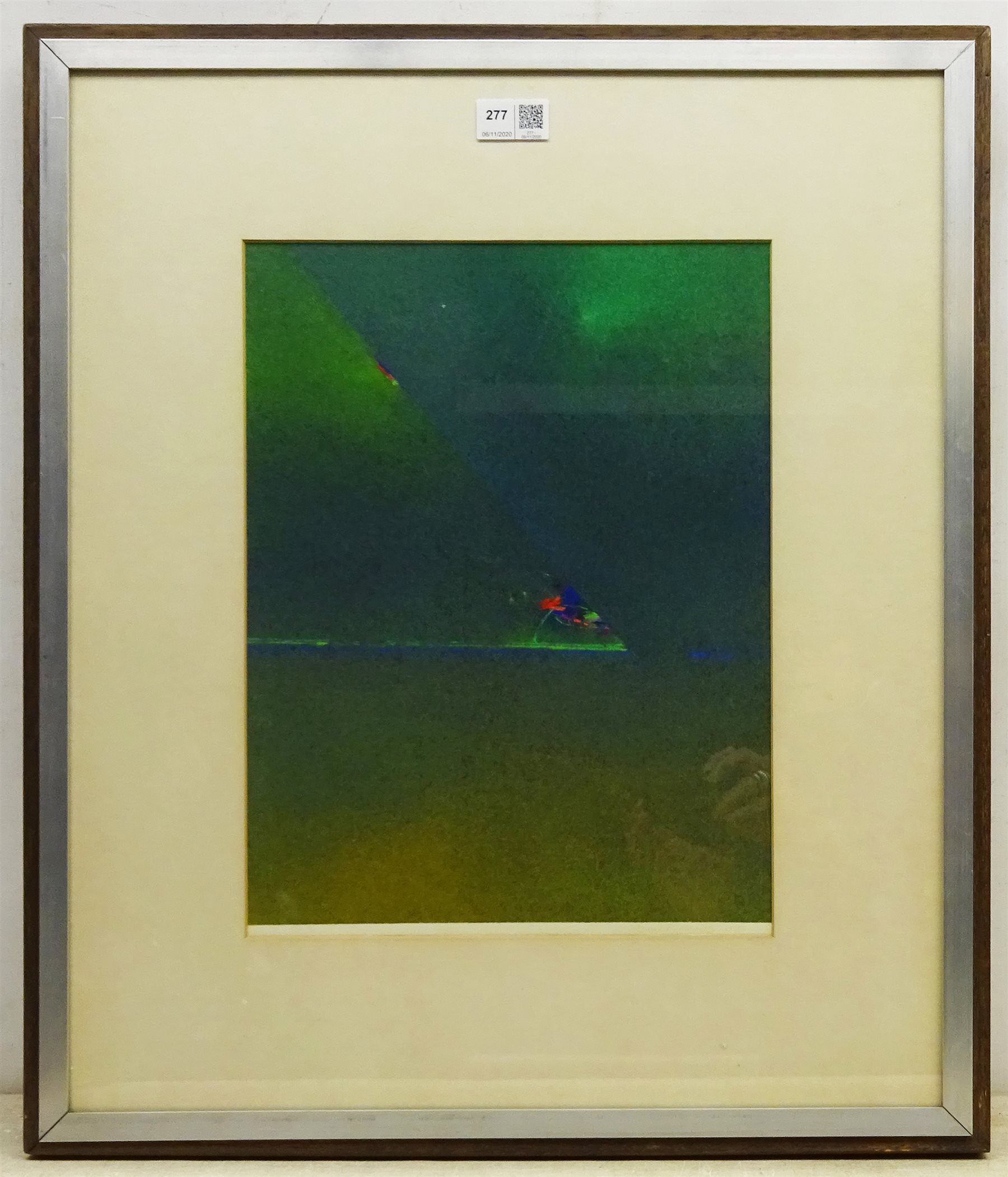 David Blackburn (British 1939-2016): 'Evening', pastel signed and dated 1970, titled verso 36cm x 28cm
Provenance: with Thomas Agnew & Sons Ltd. London, exh. 100 years of British Drawings and Prints 1971; exh. Yorkshire Art 1950-1970, Grenada Television Manchester 1972, labels verso

