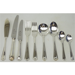  Canteen of silver-plated cutlery, twelve place settings in fitted canteen with lift out tray   