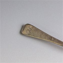 Six 19th century silver sauce ladles, comprising George III pair with engraved monogram to terminal, hallmarked Richard Crossley & George Smith IV, London 1807, pair of Scottish silver Fiddle pattern examples with engraved initials, hallmarked Marshall & Sons, Edinburgh 1836 and two other, both hallmarked