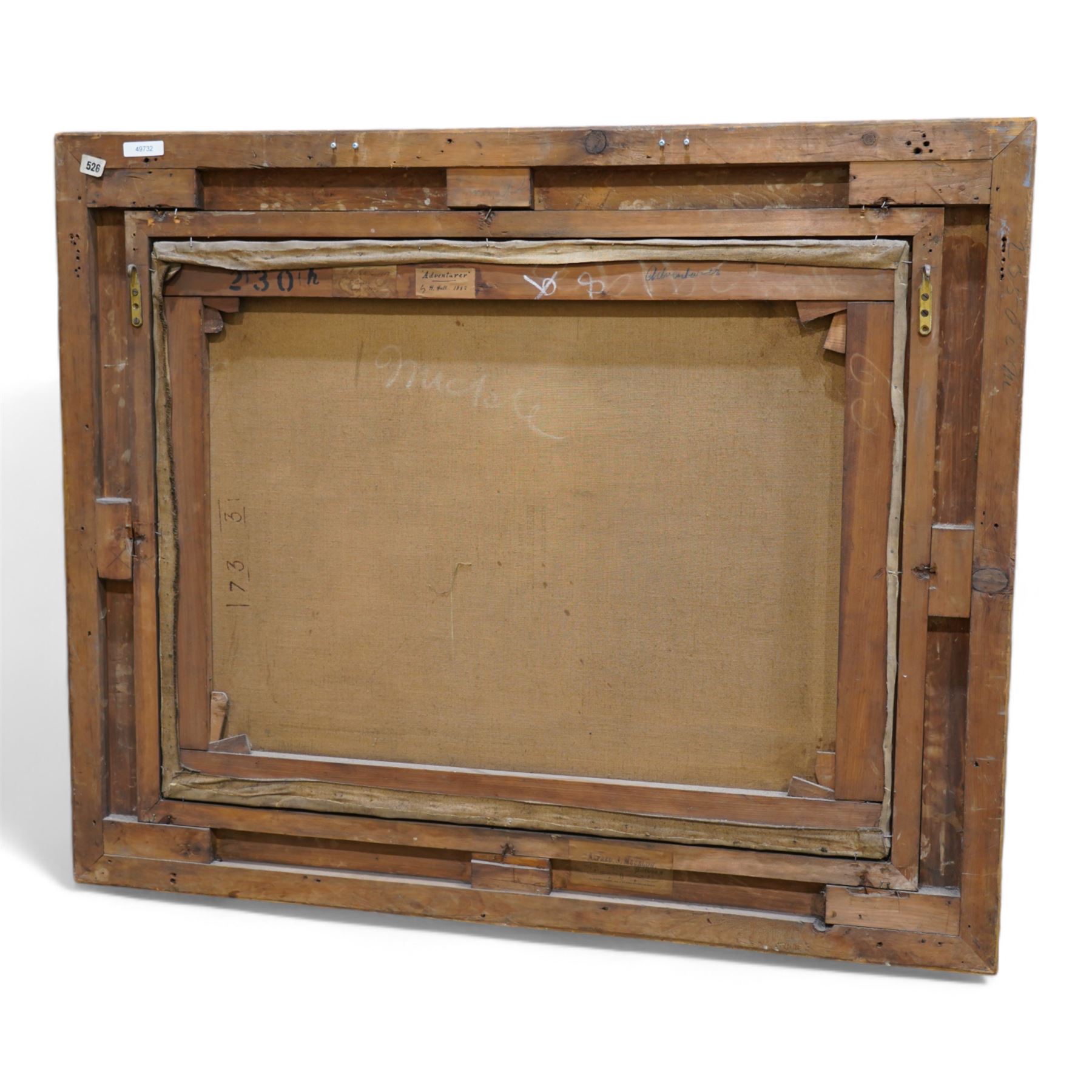 Harry Hall (British 1815-1882): 'Adventurer' a Dark Bay Racehorse Standing in a Farmyard, oil on canvas signed and dated 1882, 70cm x 90cm
Notes: Adventurer was one of Newminster's sons and a well respected racehorse in the late 19th century; after retirement he became a successful stallion himself.