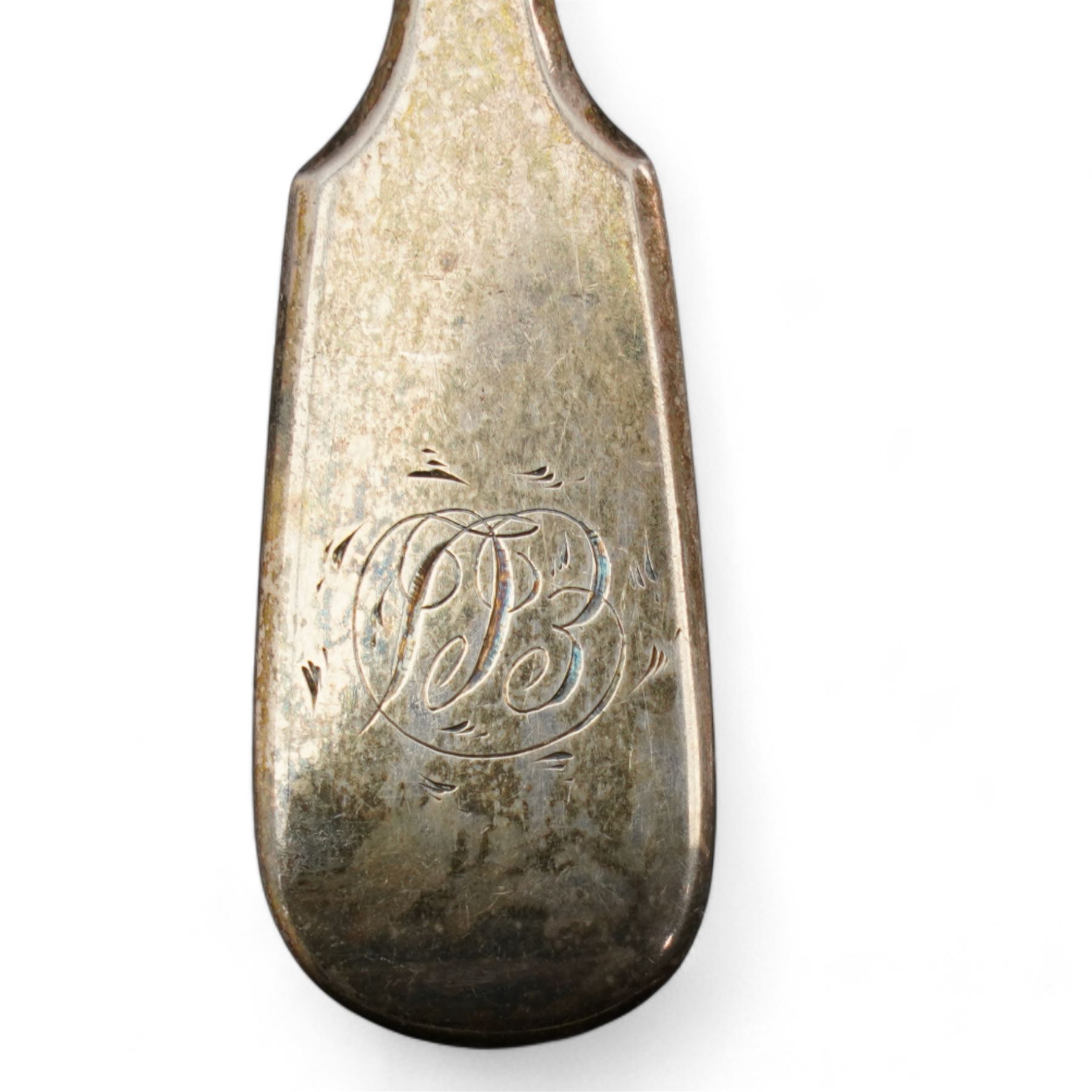 Four 19th century salt spoons and six small silver condiment spoons