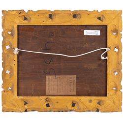 English School (19th Century): Ships at Sea, watercolour signed, in carved Florentine gilt frame, frame overall 34cm x 41cm; GWC (19th Century): Scarborough Beach, watercolour signed with monogram and dated '06, 9cm x 13cm (2)