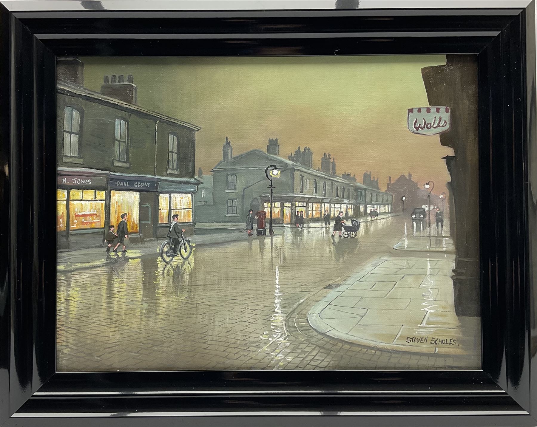 Steven Scholes (Northern British 1952-): 'Tatton Street Ordsall Salford 1962', oil on canvas signed, titled verso 28.5cm x 38.5cm