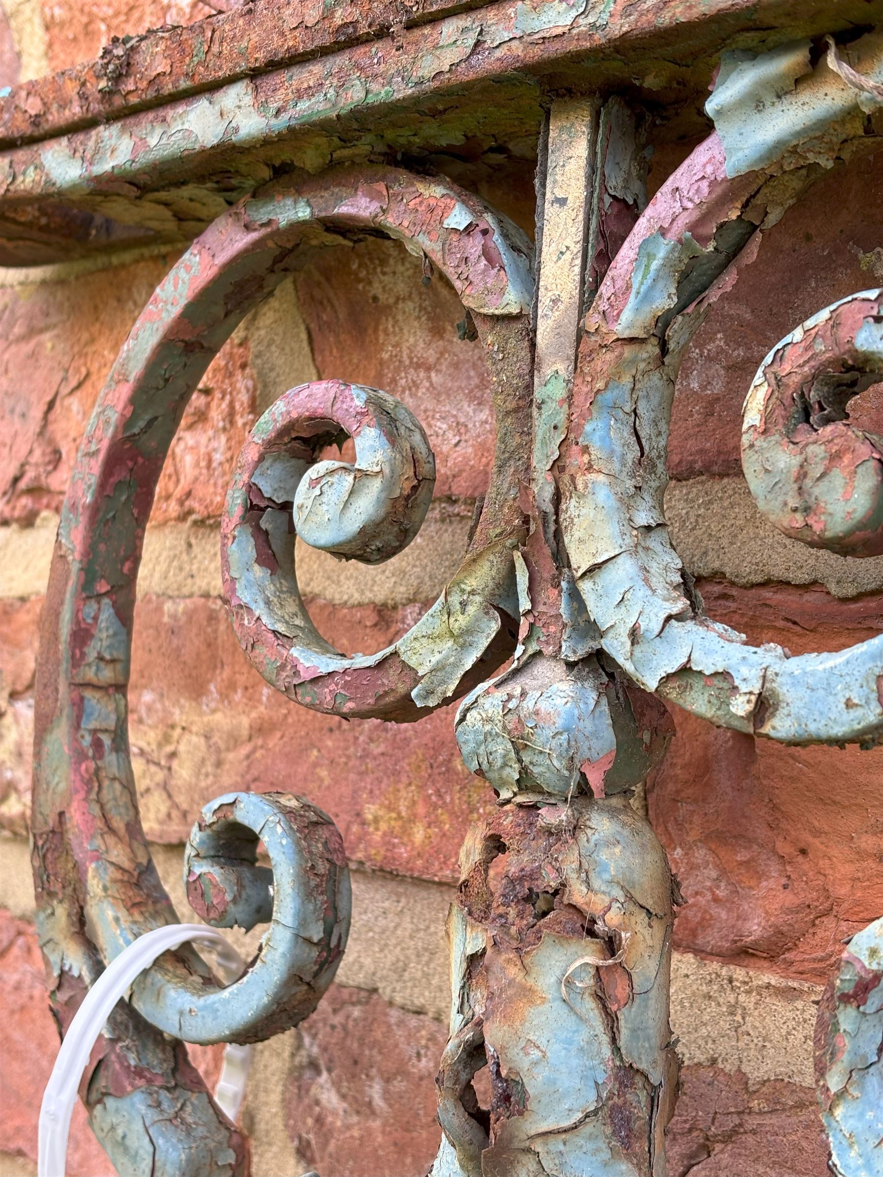 Pair of decorative Victorian wrought iron garden grills. H178cm x 46cm.  - COLLECTION BY APPOINTMENT FROM: The White House, Thirsk Road, Easingwold, York, YO61 3NF - CALL 01723 507111 TO ARRANGE