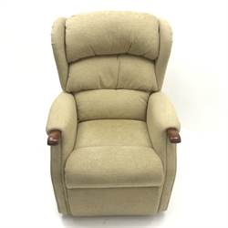  HSL electric reclining armchair, upholstered in a beige fabric, W77cm  