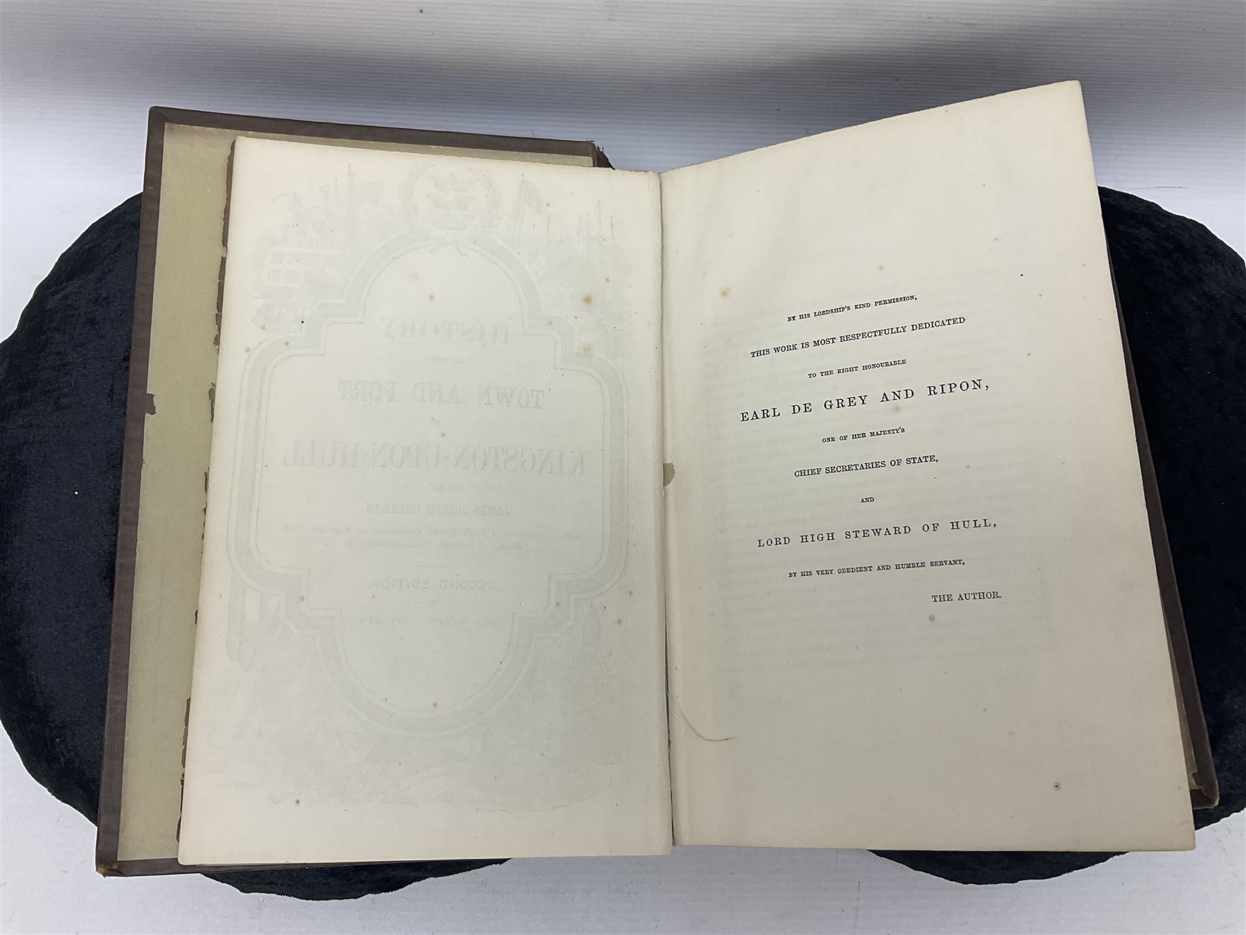 Sheahan, James Joseph, History of the Town & port of Kingston upon Hull, Second edition, John Green Beverley, 1866, folding frontis, map and engraved plates, together with another example of the same, (2)