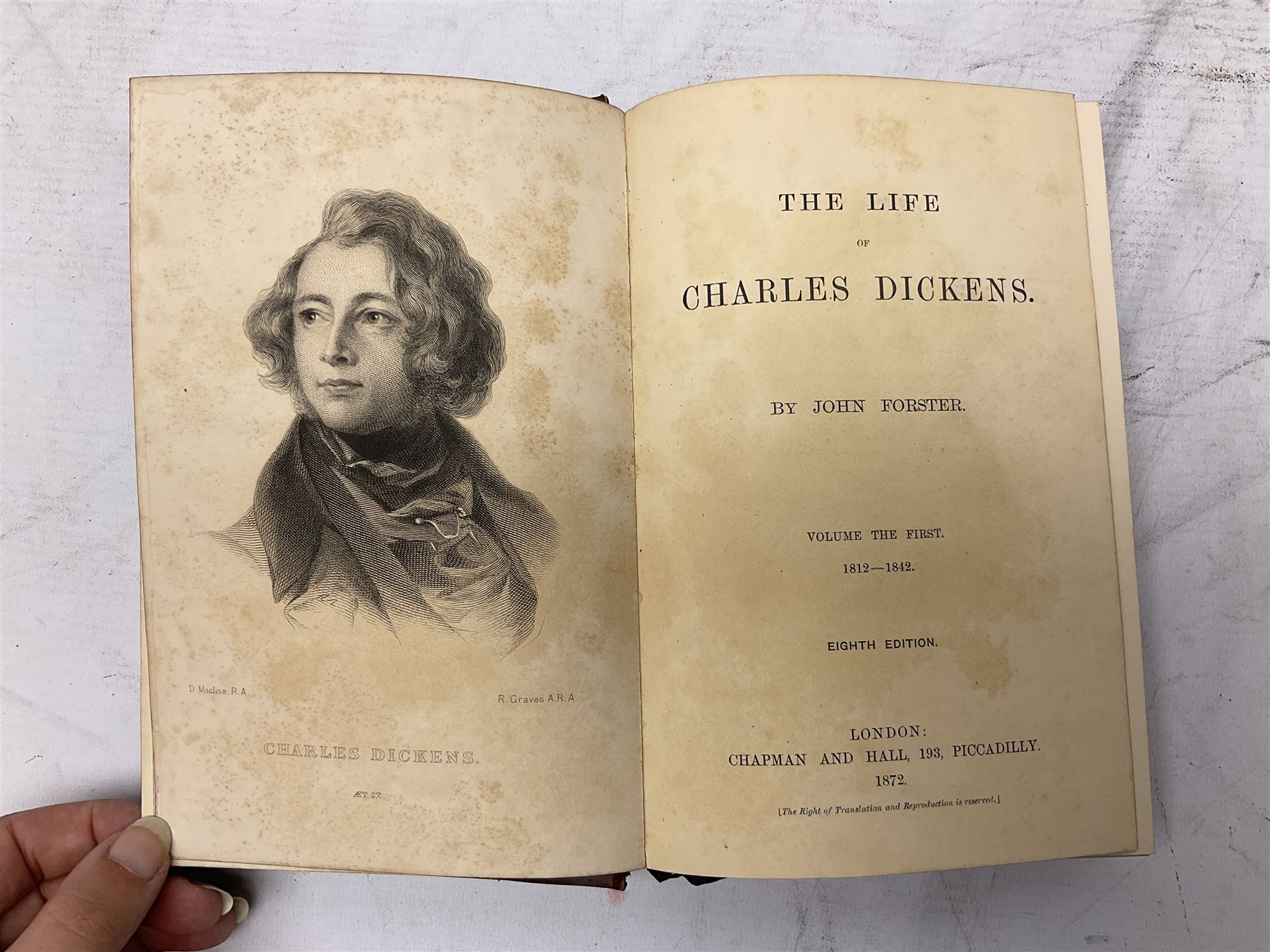 Kinglake, A.W: 'The Invasion of the Crimea', five vols, numerous maps and plans, Forster's John: The life of Dickens, in three volumes and Chansons De Beranger (in French)
