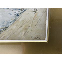 Gilbert Scott Wright (British 1880-1958): Outside the Inn, watercolour signed 20cm x 29cm