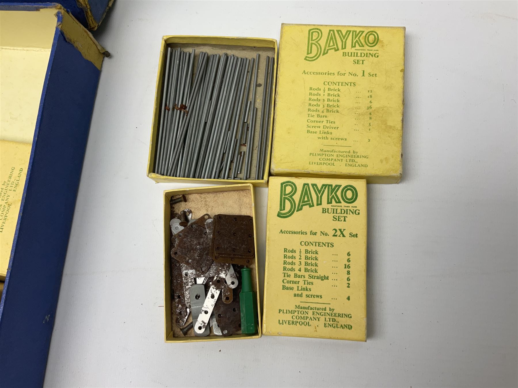 Three Bayko Building Sets comprising No.1 with Nos.2x & 3x Converting Sets; together with Subbuteo Table Football game containing two teams; all boxed (4)