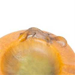 Amalric Walter (1870-1959) and Henri Berge (1868-1936), Nancy, France, circa 1920, pate de verre, Salamander ashtray, bearing moulded mark 'A Walter Nancy' and incised mark 'Berge sc.', D12cm

Note: Almaric Walter, born in Sèvres near Paris, exhibited at the Salon des Artistes Françaises in 1895 and 1903, and in 1908 moved to Nancy where he established his own workshop within the Daum glassworks. There he worked closely with Daum designers, including Henri Bergé. This ashtray is an example of Walter’s pâte-de-verre technique.

Provenance: From the collection of Andrew Chichester Everitt.