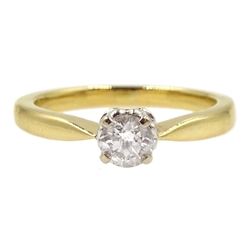 18ct gold single stone diamond ring, hallmarked, diamond 0.33 carat