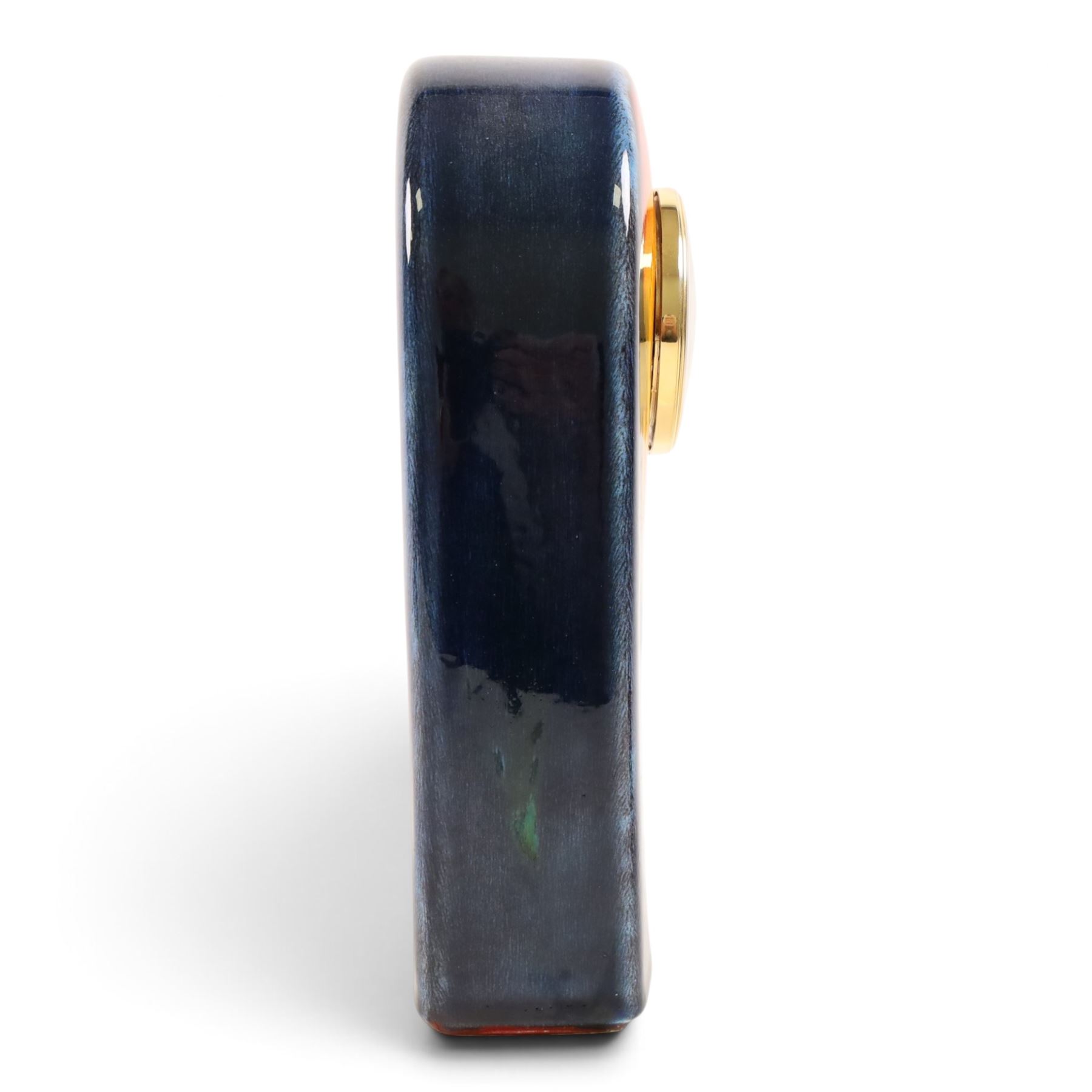 Poole Pottery Galaxy pattern vase, together with a Poole Pottery clock H22cm 