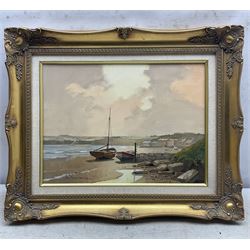 Don Micklethwaite (British 1936-): Low Tide, oil on canvas signed 30cm x 40cm