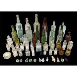 Collection of various vintage glass bott