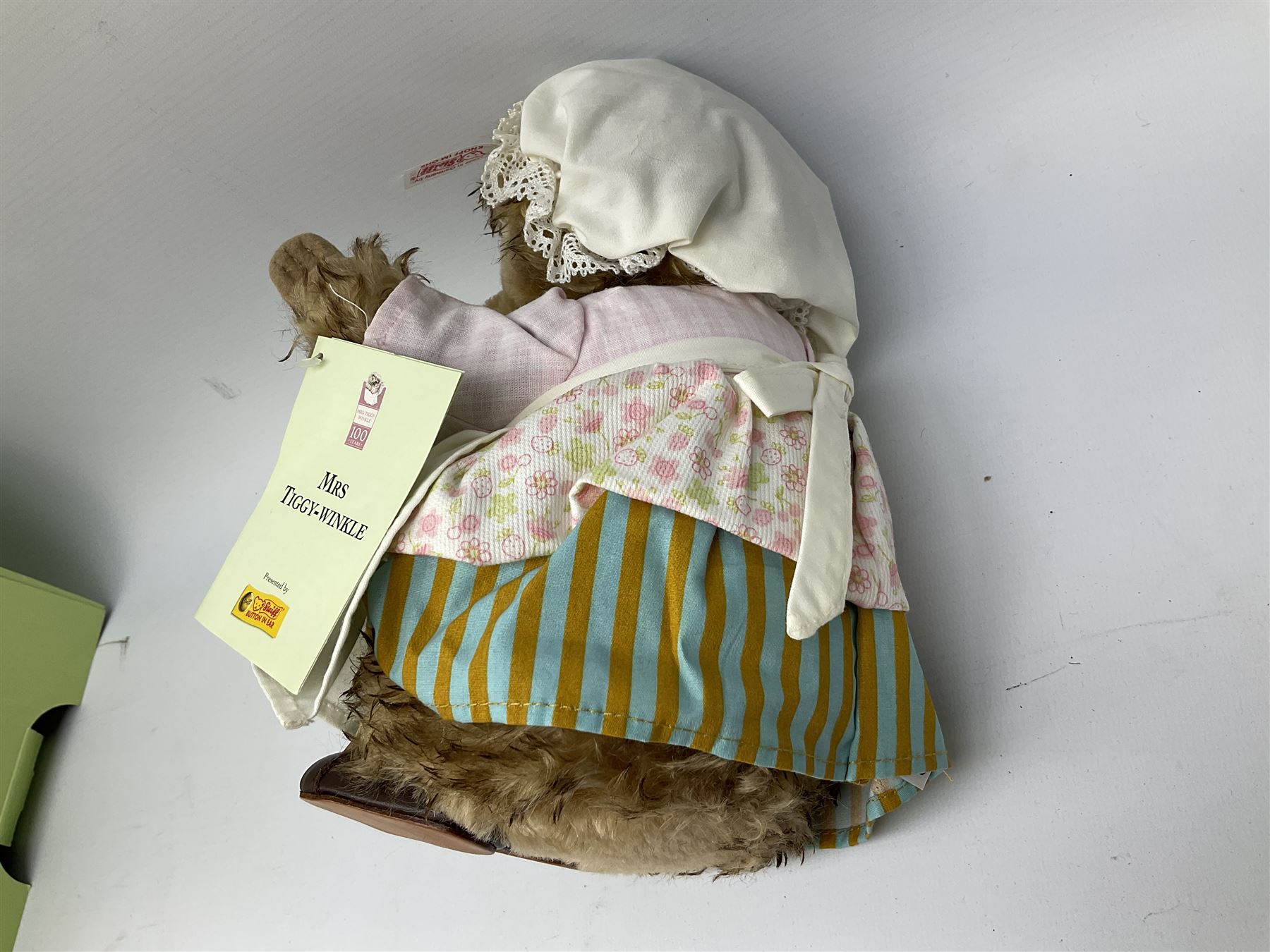 Steiff - limited edition Beatrix Potter's 'Mrs. Tiggy-Winkle' No.517/1500 EAN 661822; H22cm; boxed with tag; and 'Zotty 1960' with tags; H16cm; unboxed (2)
