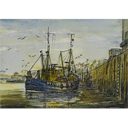  Jack Rigg (British 1927-): Boats in Whitby Harbour, pair watercolours signed 17cm x 24cm (2)  