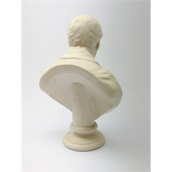 A Parian Ware bust, the Duke of Wellington, after H Weigall for Coalbrookdale, with inscription verso, H34cm.