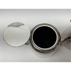 EPNS four piece tea service, comprising teapot, coffee pot, sugar bowl and milk jug