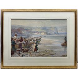 Robert Farren (British 1832-1912): Unloading the Catch at Staithes, watercolour signed and dated 1893, 46cm x 69cm 
Provenance: private collection, purchased David Duggleby Ltd 13th June 2011 Lot 38