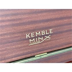 Kemble - Mini X miniature upright piano in sapele mahogany case, with an iron overstrung frame, underdamper action, original hammers, dampers and felts, with sustain and sostenuto pedals, 88 keys (seven octave) keyboard. 