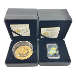 Royal Canadian Mint 2019 'Canada's Unexplained Phenomena The Shag Harbour Incident' fine silver twenty dollar coin and 2020 'Classic Mountie Hat' fine silver twenty-five dollar coin, both cased with certificates